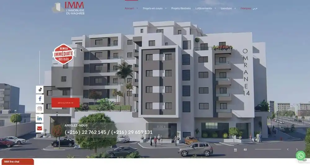 Before — From slow template to sales engine — the IMM Tunisia rebuild